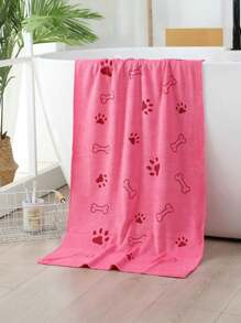 2pcs/1pc Soft Absorbent Pet Towel, 19.68in*39.37in, For Medium Sized Dogs, Quick Drying Toiletries, With Paw Print Design - Multicolor - View 17