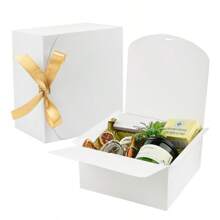 1pc Flip-Cover Kraft Paper Pastry Gift Box With Bowknot, Packaging Box Combo - Flip Bow Paper Box - View 8