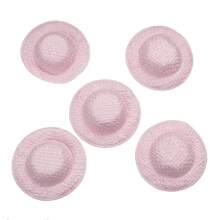 10 件装 5 厘米多色手工草帽迷你草帽适用于 DIY 工艺装饰配件、派对装饰