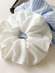 独特设计，高端质感，超大镂空发髻发圈，褶皱边缘，时尚螺旋发饰，格纹涤纶休闲发圈，发绳，马尾辫发圈，头饰