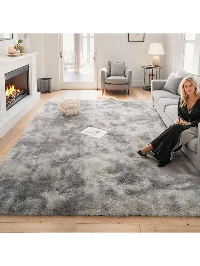 1pc Deluxe Zachte Plush Tapijt 1cm Sponge Lining, Fluffy Vloer Mat Bedroom, Living Room, Cushioned Non Slip Vloerkleed Home Outdoor Picnic, Balcony, Study view 2