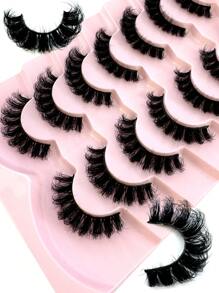 7 Cặp/Gói Mi giả Nga DD Curl, dày, cong, mềm mại, mi giả 3D lông chồn, hiệu ứng mắt mèo, làm dài và dày mi 8D, nâng và kéo dài khóe mắt, tạo nên lớp trang điểm tinh tế. - màu đen - Xem 2