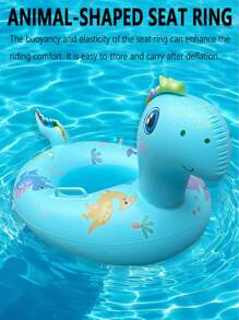 1pc Kids Inflatable Swim Pool Seat With Armrests, Cute Floating Seat Ring Swim Circle For Children Bathtub, Dinosaur Design, Underarm Floating Circle For Summer Swimming