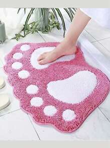 1pc Creative Shaped Foot Pad, Flat Non-Slip Absorbent Carpet For Entryway, Bedroom, Bathroom, Universal Washable Portable Floor Mat, Great Gift For Mother's Day, Birthday, Back To School, Graduation, Wedding Room Decor Bathroom Accessories