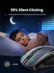 UGREEN 无线鼠标，6 个静音按键，支持蓝牙 5.0 和 2.4G 双模无线连接，配备 USB 迷你接收器，5 档 DPI 调节，最高 4000DPI，左右手通用，适用于 PC/Linux 笔记本电脑