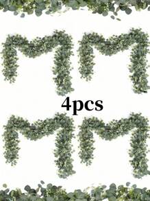 4支180厘米人造尤加利叶藤蔓花，适用于家居装饰、派对、餐桌、房间、婚礼、生日、周年纪念、情人节、圣诞节、秋季装饰、个性化礼物、返校季等场合。 - 彩色 - 查看 1