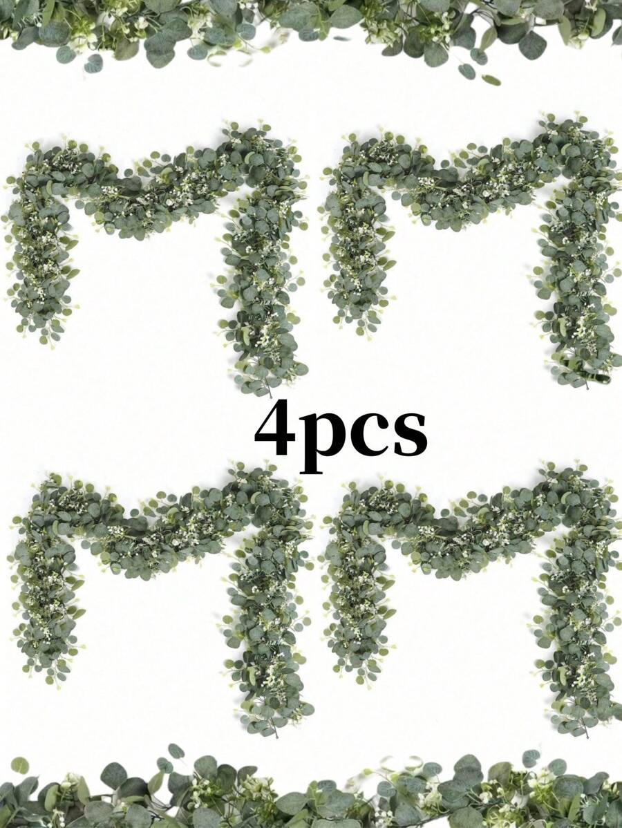 4支180厘米人造尤加利叶藤蔓花，适用于家居装饰、派对、餐桌、房间、婚礼、生日、周年纪念、情人节、圣诞节、秋季装饰、个性化礼物、返校季等场合。 - 彩色 - 查看 1