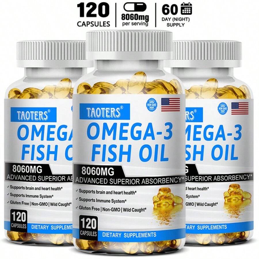 120 Softgels - 3400 Mg EPA 1100 Mg DHA - Fish Oil Softgels, Omega 3 Supplement - 1 Bottle - 查看 1