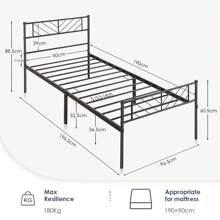 OYAJIA Full Bed Frame-Classic Metal Platform Bed Frame,Mattress Foundation With Steel Slat Support,Under Foundation Storage,No Box Spring Needed, Easy Assembly, Full Size