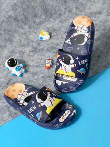 HAHABOBO 一双儿童夏季凉拖鞋拖鞋卡通可爱拖鞋可穿户外室内家居休闲拖鞋男童浴室拖鞋宝石蓝。 - 寶藍色 - 查看 2