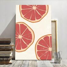 1pc Framed Canvas Poster Grapefruit-Slices Minimalist Wall Art Canvas Paintings Ideal Gift For Bedroom Living Room Corridor Wall Art Wall Decor Room Decoration Ready To Hang