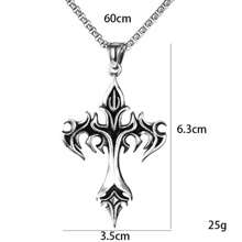 Men's Retro Fiery Cross Pendant Necklace With Fashionable And Cool Design, Suitable For Both Men And Women. Classic Jewelry, Clothing Accessories, Holiday Gifts