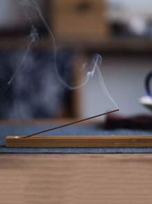 1pc Wooden Incense Holder With Hanging Hooks, Zen Style Home Decor, Suitable For Study, Yoga Room, Tea Room, Bedroom