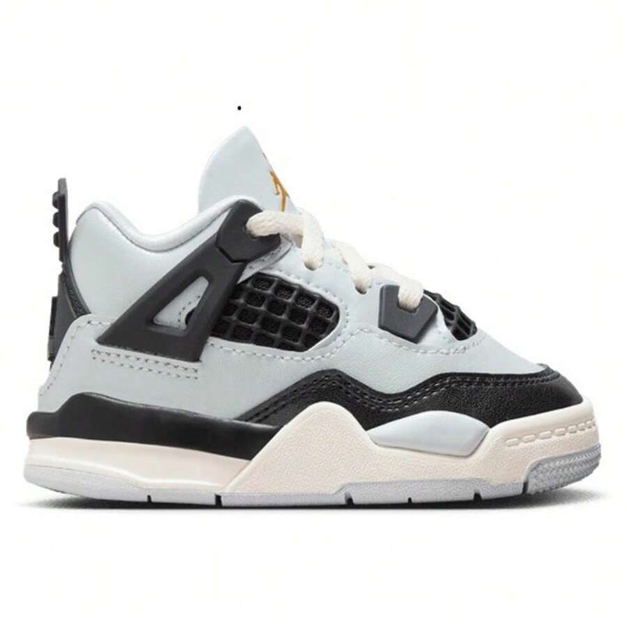 Toddler's Jordan 4 Retro Pure Platinum/Metallic Gold (FZ8584 070) - Grey - View 1
