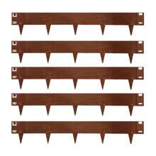 Lawn Edging Border 6.5cm Height 5 Pack Pre-Rusted Cor-Ten Steel Landscape Edging - No-Dig Hammer-In Heavy Duty Metal Corten Decor Edging (5M Length Total) - Gold - View 2