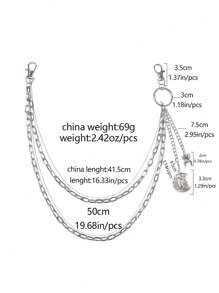 1pc Owl & Spider Ornament Chain, Suitable For Everyday Wear - Multicolor - View 5