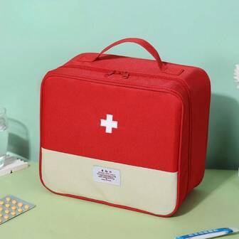 Large Capacity Portable Medicine Box - Durable Cloth, Compact Travel Bag For Home, First Aid, And Emergency Use - Empty Bag, No First Aid Accessories Included For Emergency Kit Bag