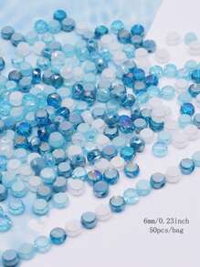 Mixed Color 30pcs 8mm/Bag Flat Round Faceted Glass Beads AB Color Disc-Shaped Glass Loose Beads For Jewelry Making DIY Bracelet Earring