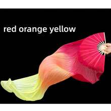 Abanico de baile de 1,5M de tres colores, abanico plegable de baile extra largo, abanico de cinta de tela, adecuado para baile de salón, ejercicio matutino - Multicolor - Ver 8