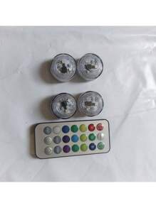 8pcs/Set New Car LED Colorful Atmosphere Lights With Wireless Remote Control, LED Decorative Lights, Base Lights, No Installation Required - Multicolor - View 17