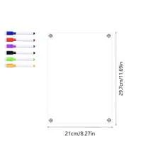 Pizarra blanca magnética de acrílico, incluye 6 marcadores, para crear imanes DIY para nevera, planificación semanal/mensual, notas y escritura de mensajes