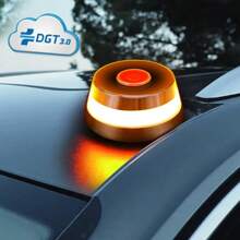 Don Feliz Nueva baliza de emergencia V16 conectada, Luz Emergencia Coche Homologado DGT con Geolocalización | Luz avería carche [Visibilidad 1 Km] Baliza V16 con GPS y Base Imantada - 1 Unidad
