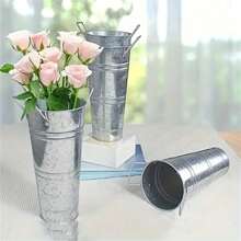 Buckets Bulk Flower Bar Supplies Wedding Galvanized Vase Metal St Patrick Bouquet Pail For Cut Flower With Handle Planter French Centerpiece Farmhouse Florist Rustic - 銀色 - 查看 4