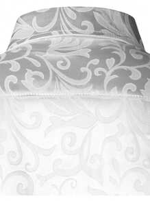 男士花卉提花长袖单排扣时尚衬衫，秋季 - 白色 - 查看 5