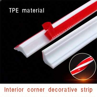 1pc 2m/3m/5m Self-Adhesive TPE Corner Line - Embedded Triangle Wall Edge Trim, Decorative Seam Strip For Home Improvement