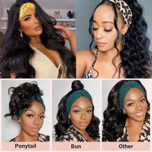 Headband Wig Human Hair Body Wave Headband Wigs For Women Human Hair Glueless Wear And Go Glueless Wig 100% Brazilian Virgin Human Hair Headband Wig 250% Density - Natural Black - View 10