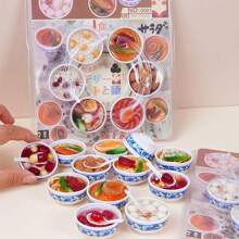 1/5 件 4 厘米逼真食物工艺挂饰，迷你玩具食物钥匙扣，PVC 逼真花碗面条钥匙扣，创意可爱美味食物钥匙圈，厨房玩具屋配件，背包钥匙扣吊坠，微型零食钥匙扣，多色 - 彩色 - 查看 6