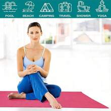 قطعة واحدة من منشفة ميكروفايبر للسفر، التدريب والتخييم، سريعة التجفيف، عالية الإمتصاص، شديدة الصغر، مناسبة للتنزه والجيم والشاطئ والسباحة واليوغا - متعدد الألوان - مشاهدة 6