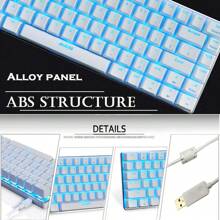 ZIYOU LANG Wired Gaming Keyboard And Mouse Combo,Blue LED Backlit Mechanical Keyboard,12K DPI RGB Ultralight Gaming Mouse,Gaming Mouse Pad For PC Gamer(Macaron Green) - 白色青軸藍光 - 查看 7