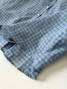 YUXIN Vintage Chic Casual Plaid Long Sleeve Lightweight Shirt For Women, Spring/Summer/Autumn New Design Loose Lapel Blouse