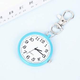 40mm Cute Candy Color Keychain Watch, Minimalist Casual Pocket Watch With Arabic Numerals Dial, Quartz Movement, Unisex Gift
