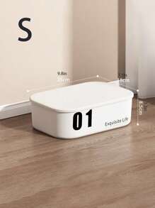 1 pieza Caja de almacenamiento de plástico blanco para organizar ropa, ropa interior, calcetines y otros artículos en armario, sala de estar, cocina, oficina, dormitorio, a prueba de polvo y humedad (tapa incluida, sin pegatinas)