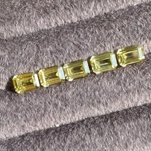 One 100% Yellow Sapphire Loose Emerald Cut Gemstone For Charms Advanced Jewelry Making Materials DIY - Yellow - View 5