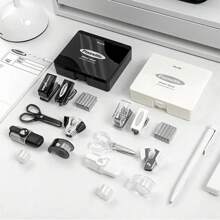 1 套打孔器和订书机工具盒套装，迷你便携式文具用品，适合学生和办公室、返校、学校用品 - 淺藍色 - 查看 2