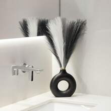 5/10/20 件黑色仿蒲苇人造芦苇蓬松人造假花波西米亚风格装饰，适用于婚礼派对装饰、居家客厅卧室装饰、花瓶布置、DIY 摄影道具、假植物、秋季装饰、房间、书桌、花园装饰、房间、情人节、生日毕业礼物、秋季装饰、秋季