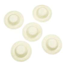 10 件装 5 厘米多色手工草帽迷你草帽适用于 DIY 工艺装饰配件、派对装饰