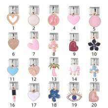 1pc Animal Flower Lipstick Pendant Modular DIY Daily Couple Fashion Stainless Steel Elastic Bracelet Accessory - Multicolor - View 1