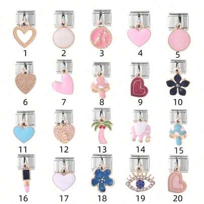 1 pieza Accesorio de pulsera elástica de acero inoxidable con dije de flor animal, modular, para pareja, de moda para uso diario