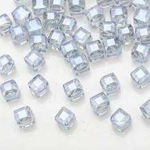 30 szt. 8 mm ukośnych kwadratowych szklanych koralików, otwór skośny, bransoletka DIY, naszyjnik, biżuteria, łańcuszek do telefonu, brelok, zawieszka do torby, materiały na akcesoria