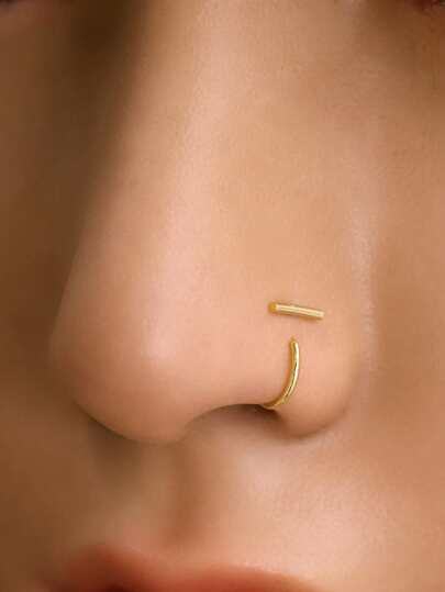 1 Piece Of Sterling Silver S925 Nose Ring/Nose Ornament/Gold Nose Ring/Silver Nose Ring/Nose Ring/Ear Helix/Tragus Ring/Cartilage Ring/Small Hoop Earring