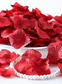 1000/3000/5000 片人造玫瑰花瓣，婚礼派对抛花瓣，求婚婚礼场地装饰花瓣，氛围装饰假花瓣夏季生日礼物海滩返校学校用品房间装饰 - 酒紅色 - 查看 7