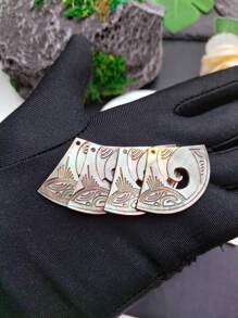 4pcs Natural Mother Of Pearl Charms For Earrings Necklace DIY Making, Black Shell Pendant, Hawaiian Polynesia Shell Beads, Island Jewellery - Black - View 19