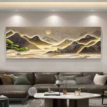 BAEMEFLE 1 无框帆布海报，日照金山风景家居装饰，豪华帆布风景艺术装饰，墙艺术，房间装饰用品，家居壁画，客厅、卧室和家庭办公室的抽象墙艺术装饰 - 高清打印，完美的礼物创意