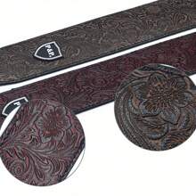 Faux PU Leather Guitar Strap 2.56 Inch Width Adjustable Length Soft Embroidered Belt For Classical Acoustic Electric Bass Guitars Musical Instrument Accessories (Cut From 1pc Leather Patterns May Slightly Differ From The Picture),Guitar>Brown,Acoustic Guitar Belt,Instrument Belt,Guitar Fret Wrap,Guitar,Guitar Neck,Guitar>Natural Wood Color,Guitar Phone Holder,Guitar Strap Wide,Amplifier Guitar,Guitar Loop,Guitar Classic - Multicolor - View 3
