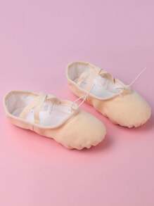 Girls' Soft Breathable Ballet Shoes/Lace-Up Canvas Ballet Dance Shoes/Indoor Yoga Shoes/Dance Shoes (Kids/Big Kids) - Dusty Pink - View 5
