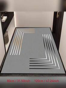 Luxury Anti-Slip Silica Gel Mat - Soft, Absorbent, Quick-Dry, Elegant Gray & Gold Striped Design - Ideal For Kitchen, Bathroom, Entryway - Durable Rubber Backing, Hand Wash Only - Multicolor - View 16